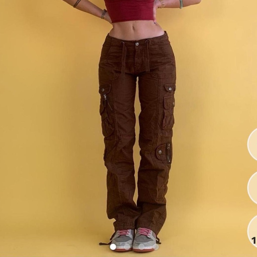 Y2K Low Rise Brown Cargo Pants